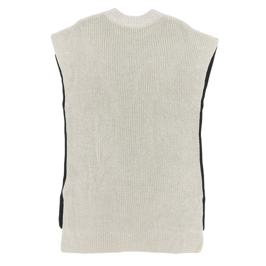 ADORE アドーア 美品 麻ケーブルニットトップ トップス レディース ベージュ×ブラック 38 531-2170424 トップス