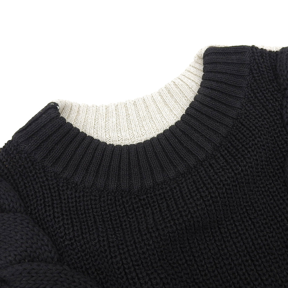 ADORE Adore Excellent condition Linen Cable Knit Top Women's Beige x Black 38 531-2170424 Top