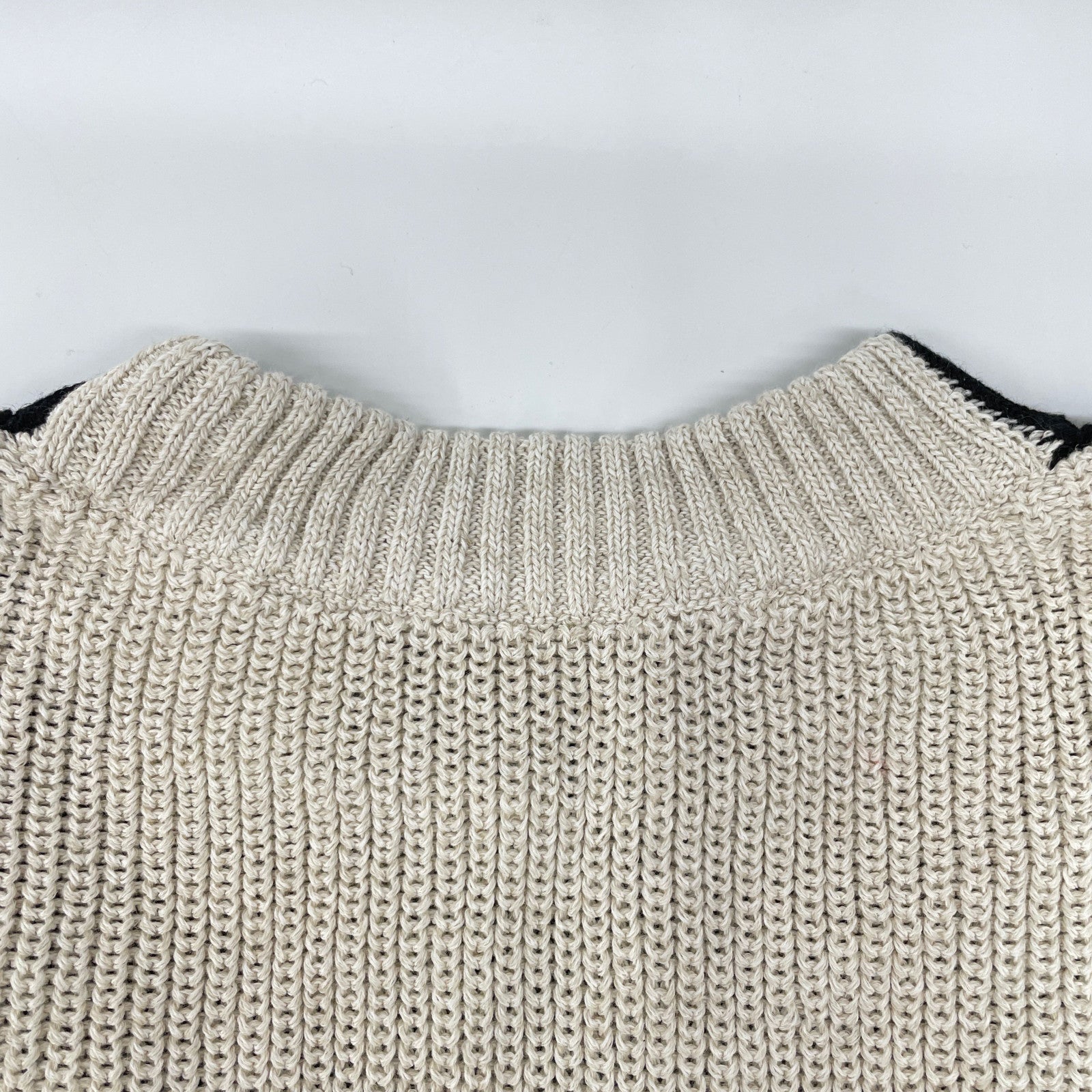 ADORE アドーア 美品 麻ケーブルニットトップ トップス レディース ベージュ×ブラック 38 531-2170424 トップス