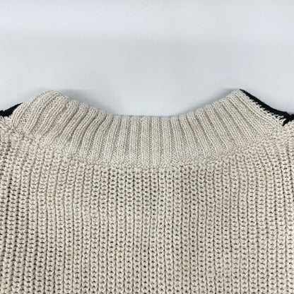 ADORE Adore Excellent condition Linen Cable Knit Top Women's Beige x Black 38 531-2170424 Top