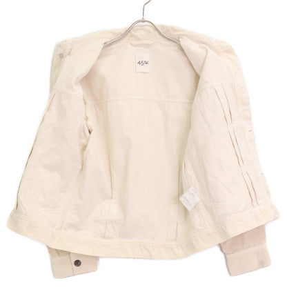 45R 8121038 White Velour Corduroy 908G Jean Jacket 2 Women's