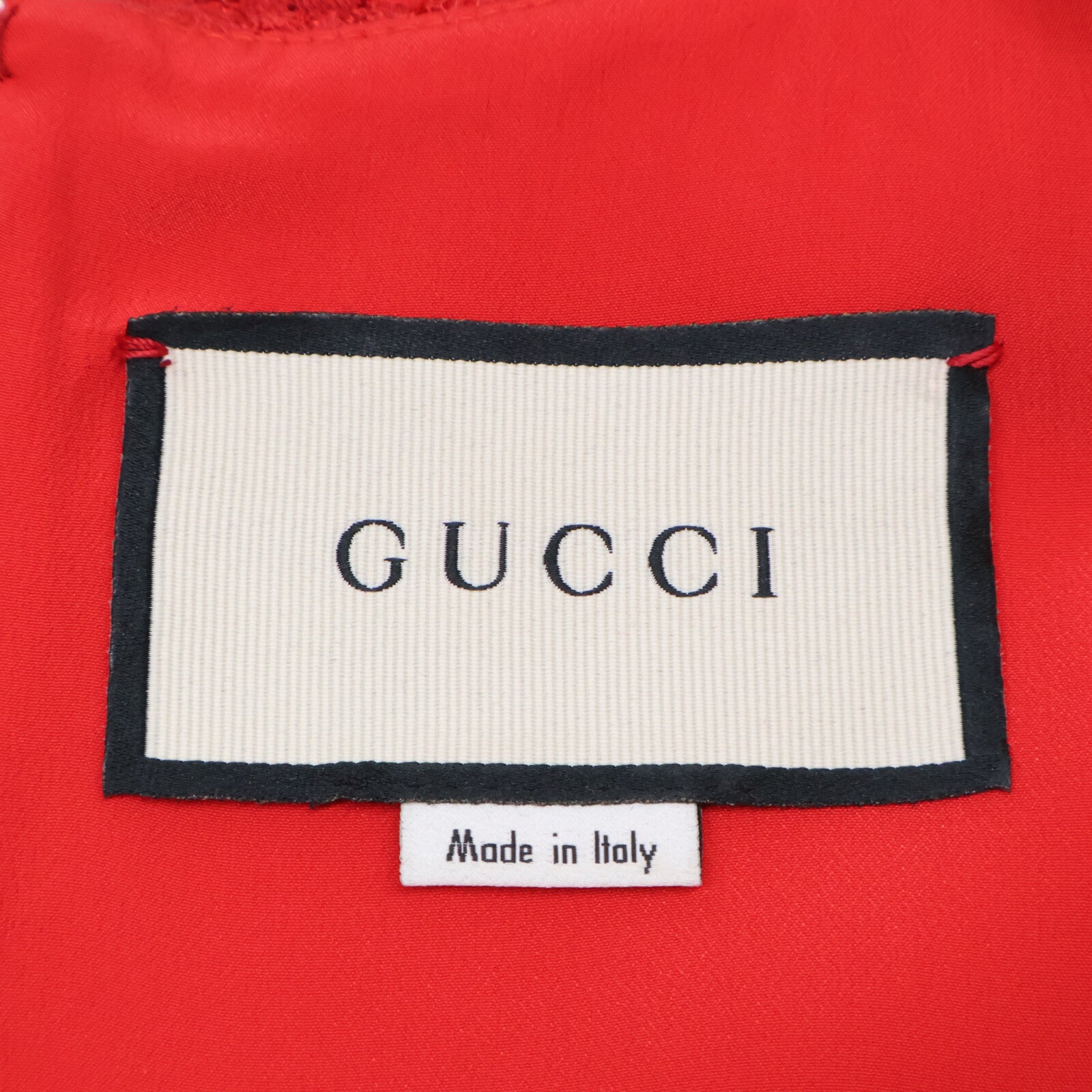 GUCCI 543335 2018 Paramount Sequin Logo Lace Bicolor Dress