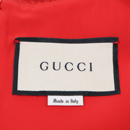GUCCI 543335 2018 Paramount Sequin Logo Lace Bicolor Dress