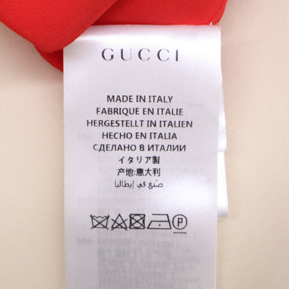GUCCI 543335 2018 Paramount Sequin Logo Lace Bicolor Dress