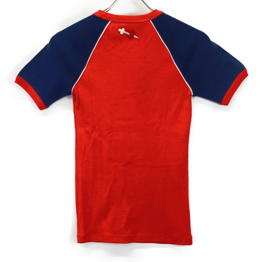 GUCCI グッチ 461423 レッド ラビット刺繍コットンジャージーTシャツ トップス