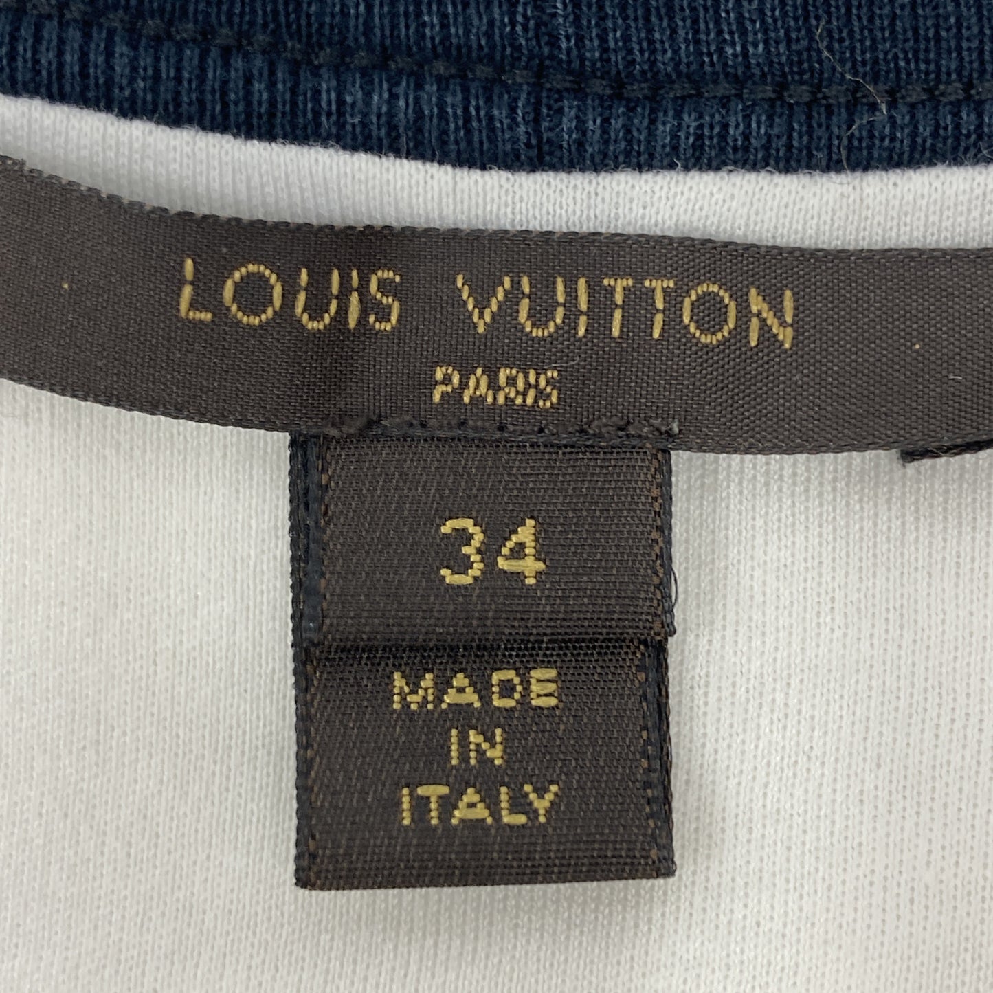 LOUIS VUITTON 路易威登 FATS10QU0 米白色×黑色 蕾丝Monogram刺绣拼接短袖T恤 上衣