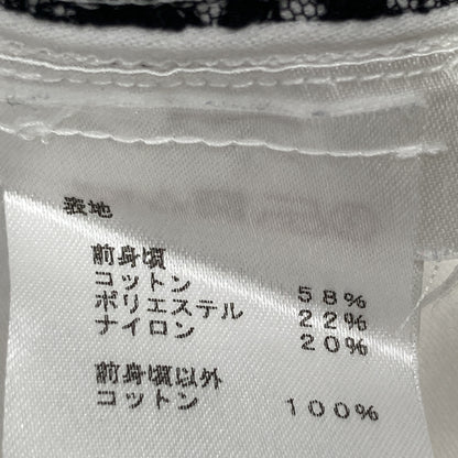 LOUIS VUITTON 路易威登 FATS10QU0 米白色×黑色 蕾丝Monogram刺绣拼接短袖T恤 上衣