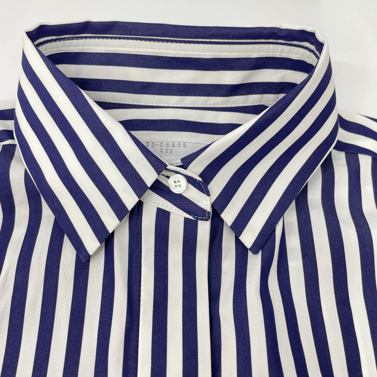 sacai sacai 23-06505 23SS 蓝白 Thomas Mason 条纹短袖衬衫 上衣