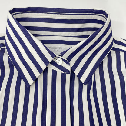 sacai sacai 23-06505 23SS 蓝白 Thomas Mason 条纹短袖衬衫 上衣