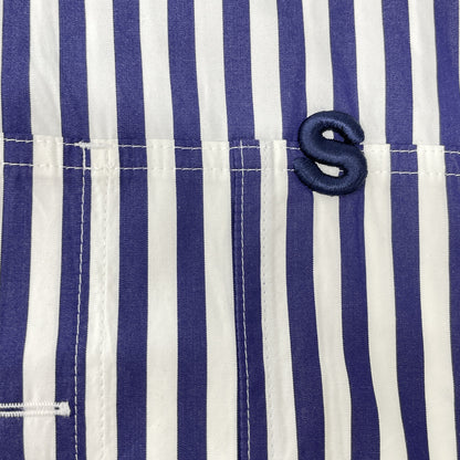 sacai sacai 23-06505 23SS 蓝白 Thomas Mason 条纹短袖衬衫 上衣