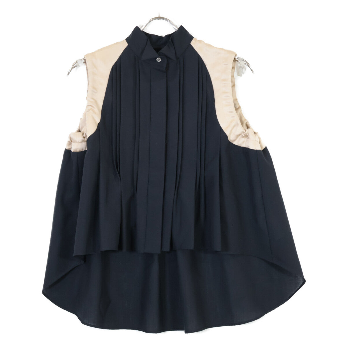 sacai サカイ 22-06039 22SS 黑色 Suiting Mix Shirt 无袖衬衫 女士上衣