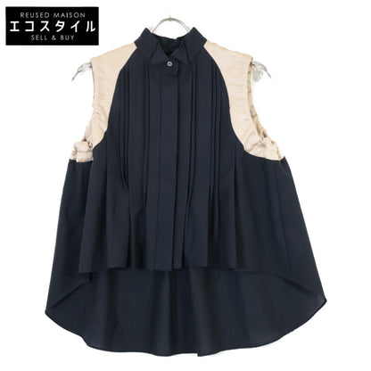 sacai サカイ 22-06039 22SS 黑色 Suiting Mix Shirt 无袖衬衫 女士上衣