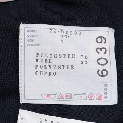 sacai サカイ 22-06039 22SS 黑色 Suiting Mix Shirt 无袖衬衫 女士上衣