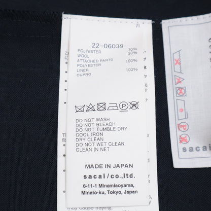 sacai サカイ 22-06039 22SS 黑色 Suiting Mix Shirt 无袖衬衫 女士上衣