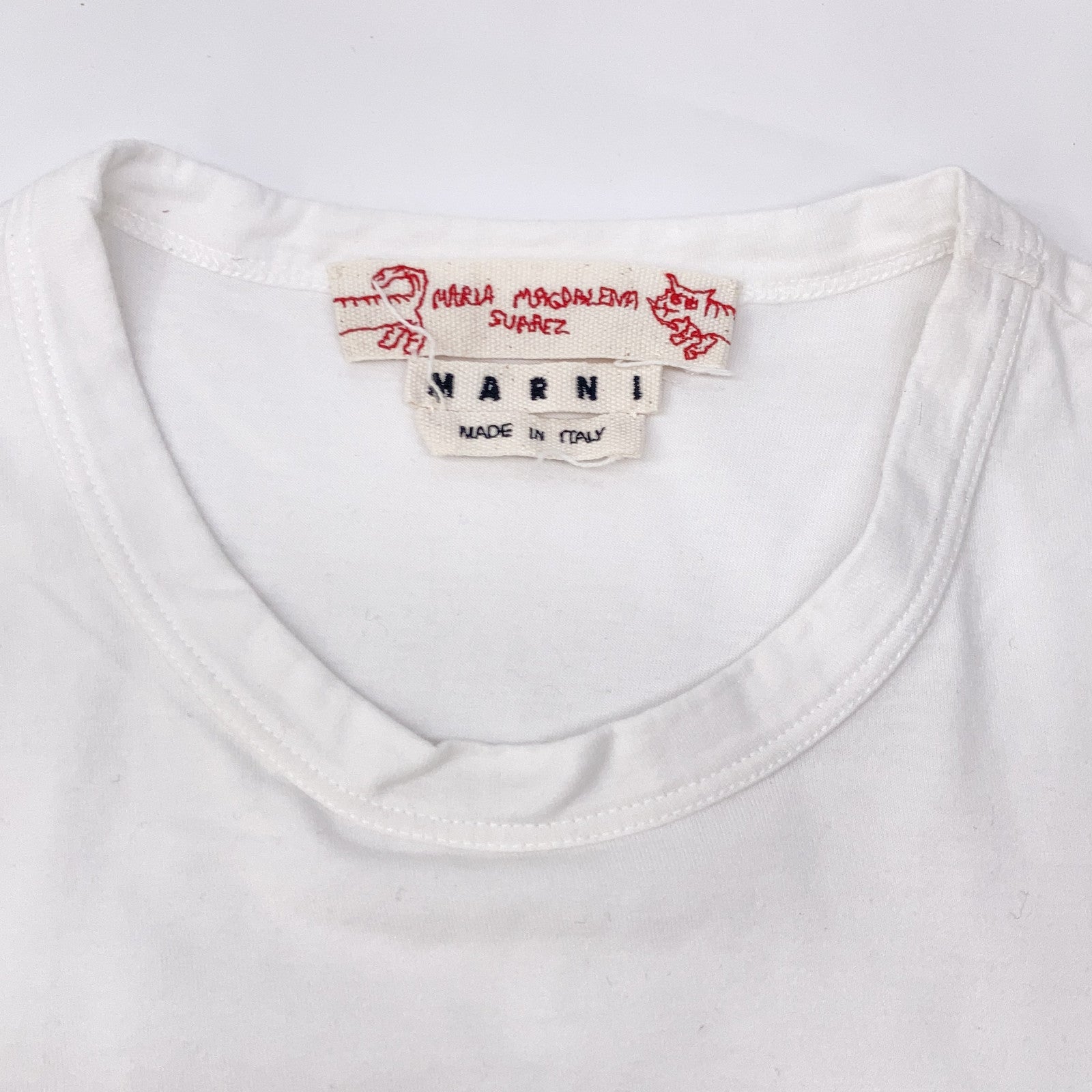 MARNI マルニ 【×MARIA MAGDALENA SUAREZ】M05GC0139 18SS ホワイト プリントTシャツ トップス