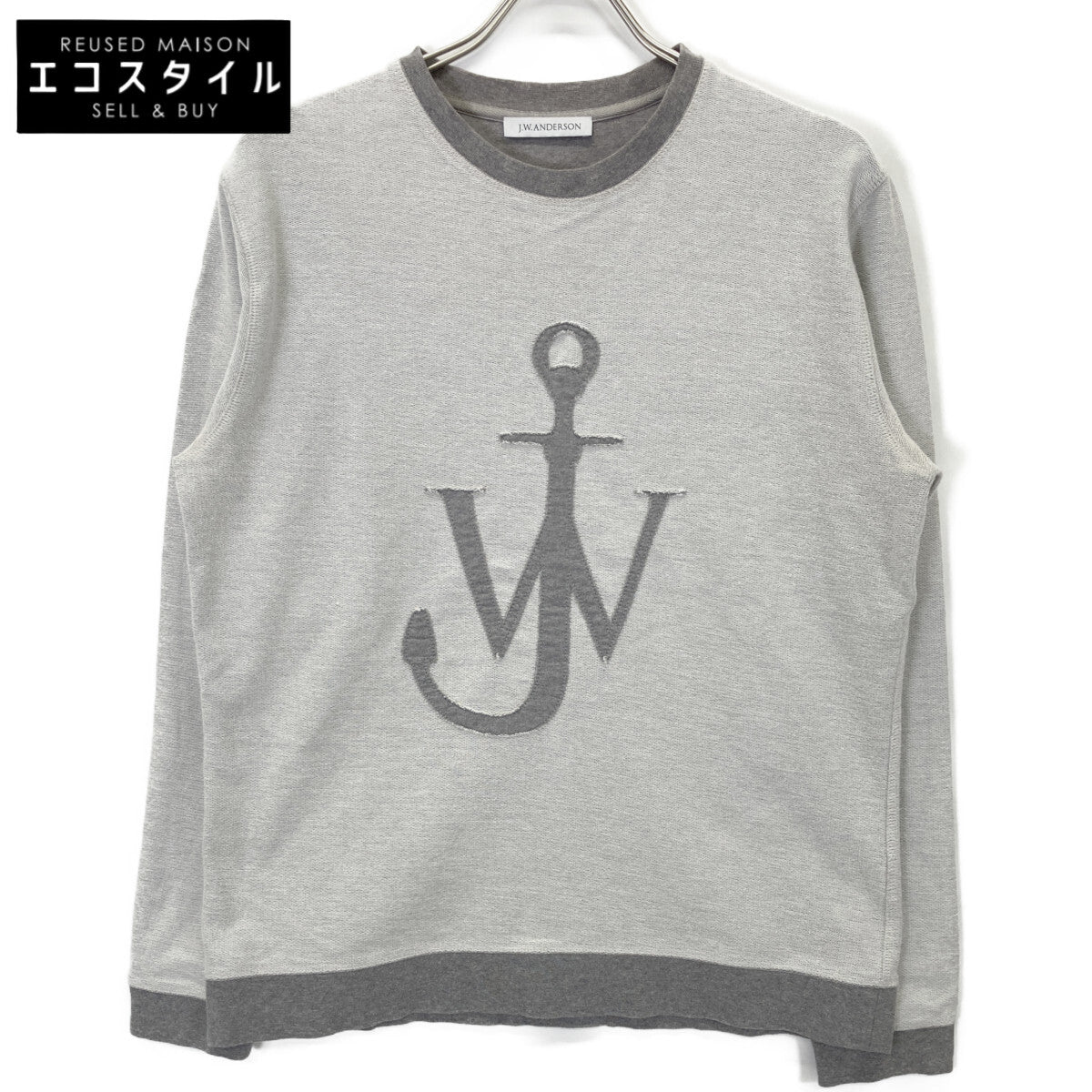 J.W.Anderson Grey Logo Pullover Sweatshirt Tops M Men's