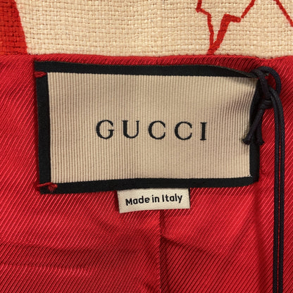 GUCCI 652265 21 Red 100% Silk Poppy Flower Jacquard Gilet Vest