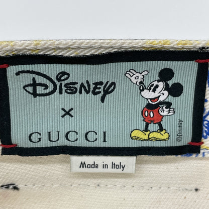 GUCCI 古驰 【×迪士尼】539778 象牙白 彩色印花迷你牛仔裙 半身裙