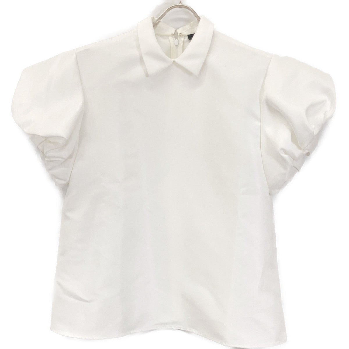 YOKOCHAN ヨーコチャン YCB-124-421 24年製 ホワイト ボリュームスリーブポイントカラーブラウス トップス
