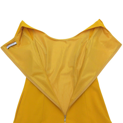 FOXEY NEW YORK Sleeveless Dress Yellow 38 38336-NSOFN115L Beautiful Condition Polyester Frill Design