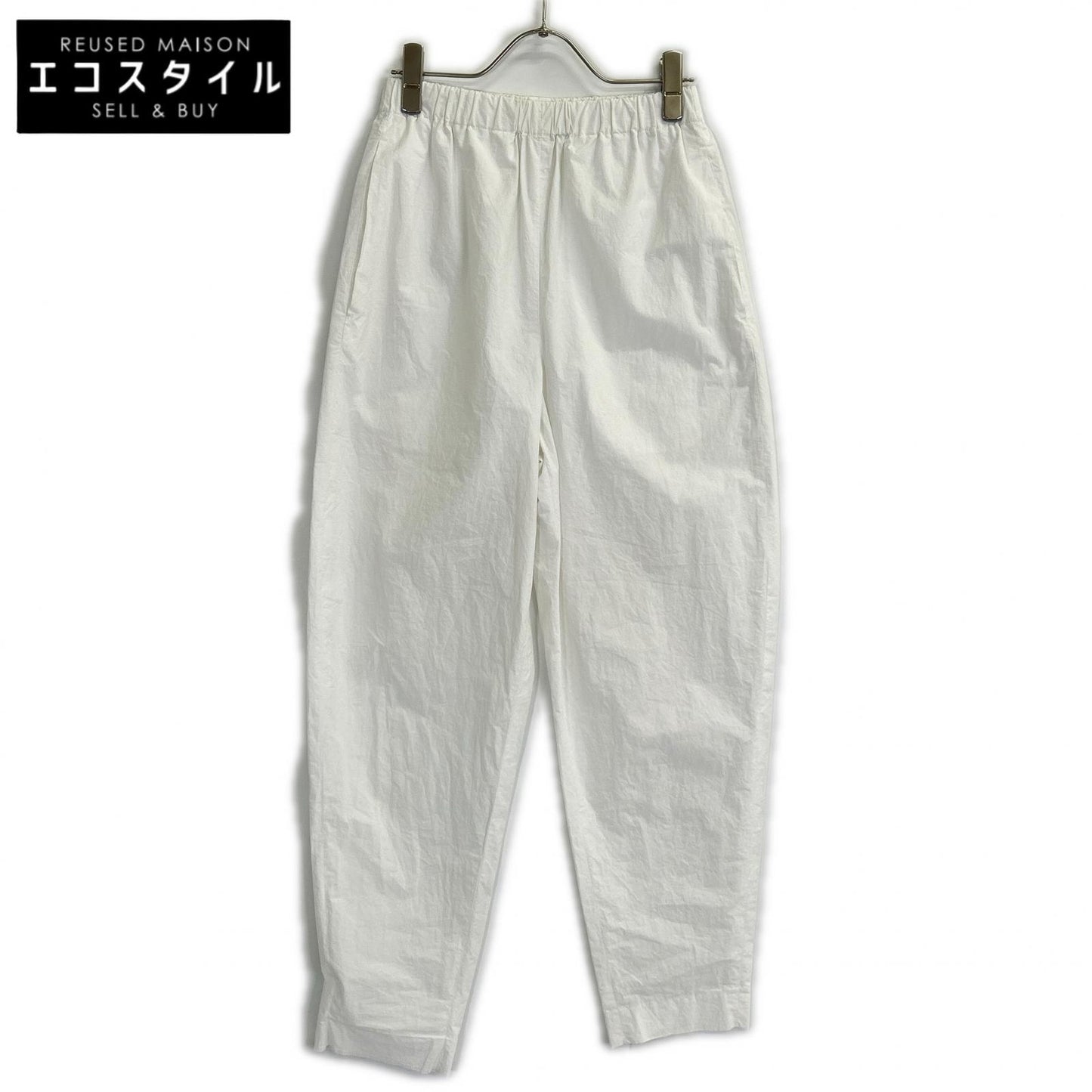 ENFOLD エンフォルド 23SS 300GS231-1710 ホワイト コットン EGG PANTS イージーパンツ ボトムス