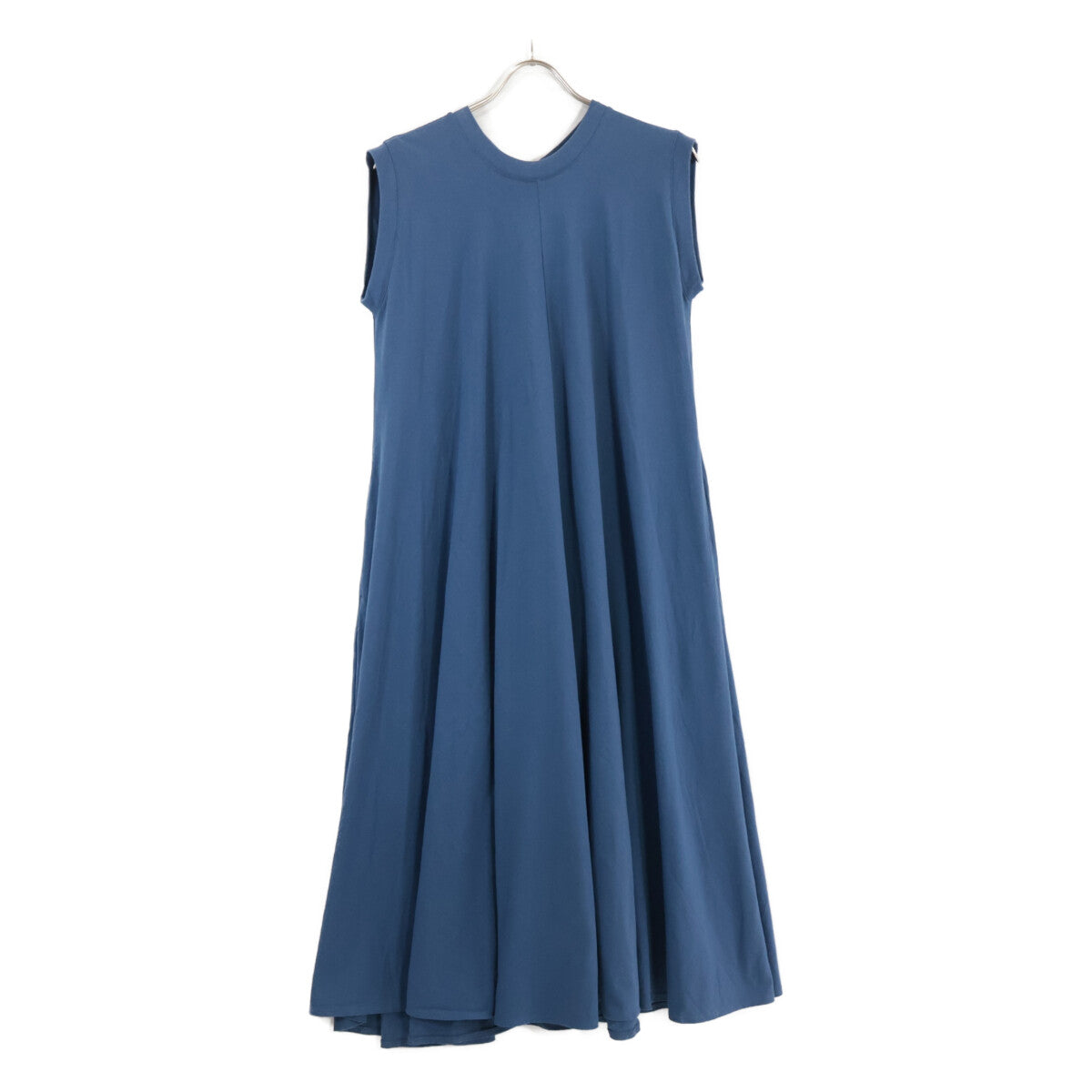 【SALE】 ATON blue SUVIN AIR SPINNING FLARED DRESS one-piece dress