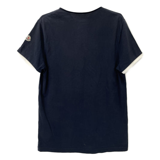 MONCLER モンクレール 国内正規 MAGLIA POLO MANICA CORTA ネイビー×ホワイト コットン ワッペンロゴ ポロシャツ トップス