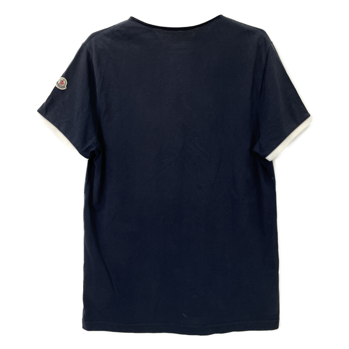 MONCLER 盟可睐 国内正品 MAGLIA POLO MANICA CORTA 海军蓝×白色 棉质 徽章标识 Polo衫 上衣