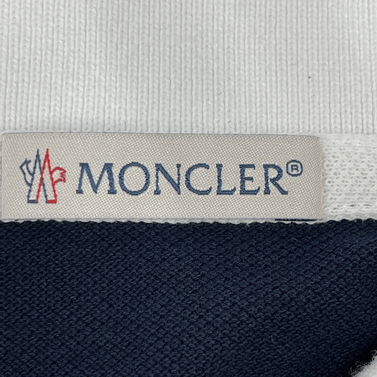 MONCLER 盟可睐 国内正品 MAGLIA POLO MANICA CORTA 海军蓝×白色 棉质 徽章标识 Polo衫 上衣