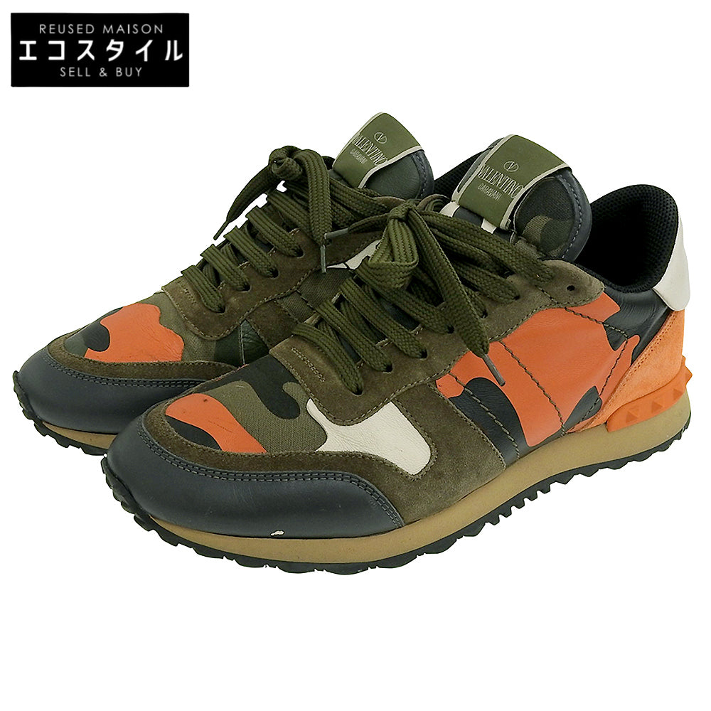 Valentino Garavani ヴァレンティノガラヴァーニ スエード カモフラスニーカー シューズ メンズ オレンジ×マルチカラー 40 FN723Y2 シューズ 40 メンズ