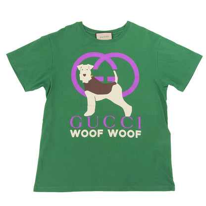 GUCCI 古驰 WOOF WOOF 狗狗印花棉质T恤 女士 绿色 S 上衣