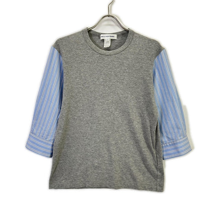 COMMEdesGARCONS SHIRT コムデギャルソンシャツ S20101 グレー フランス製 ストライプ 切り替えカットソー トップス
