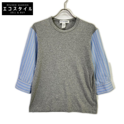 COMMEdesGARCONS SHIRT コムデギャルソンシャツ S20101 グレー フランス製 ストライプ 切り替えカットソー トップス