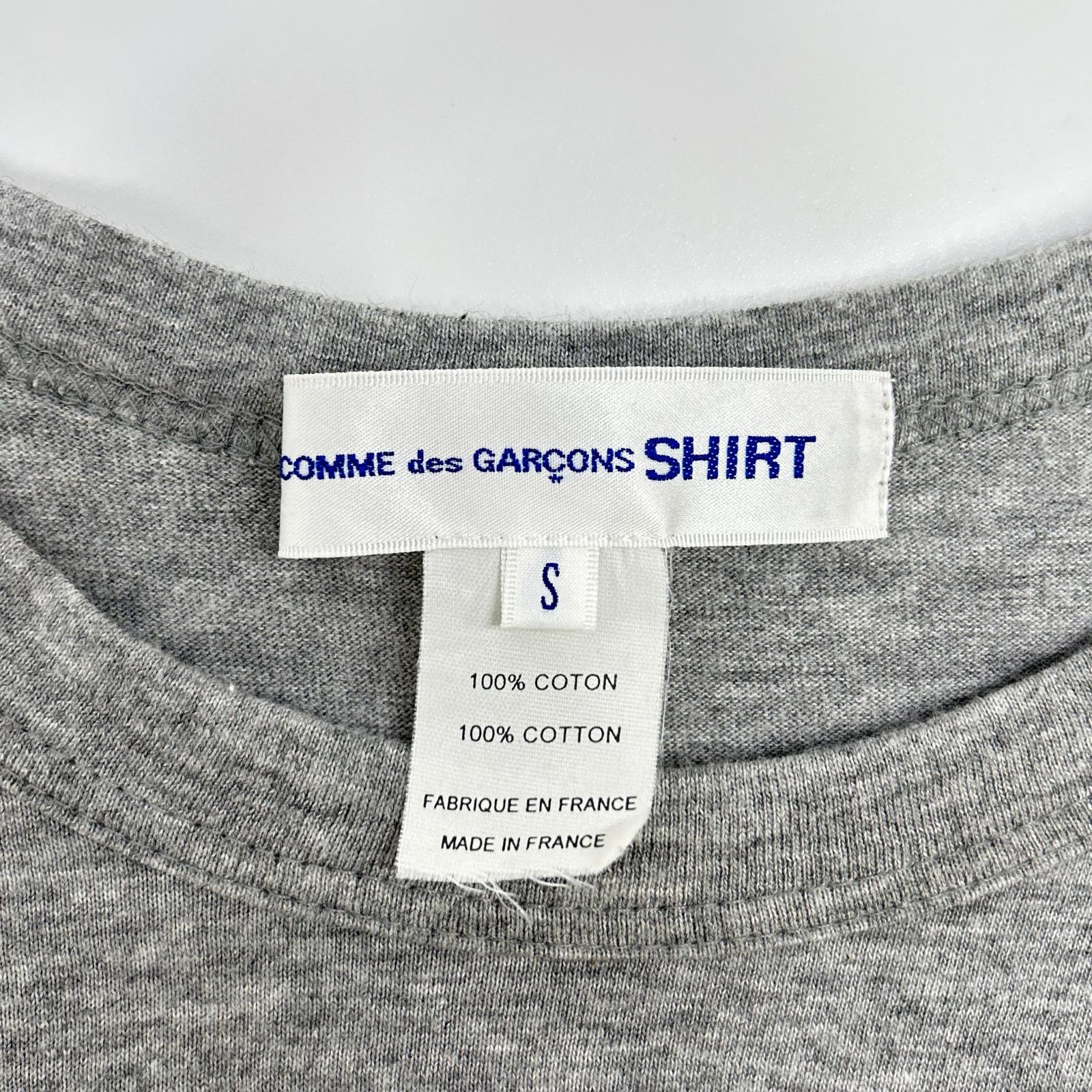 COMMEdesGARCONS SHIRT コムデギャルソンシャツ S20101 グレー フランス製 ストライプ 切り替えカットソー トップス