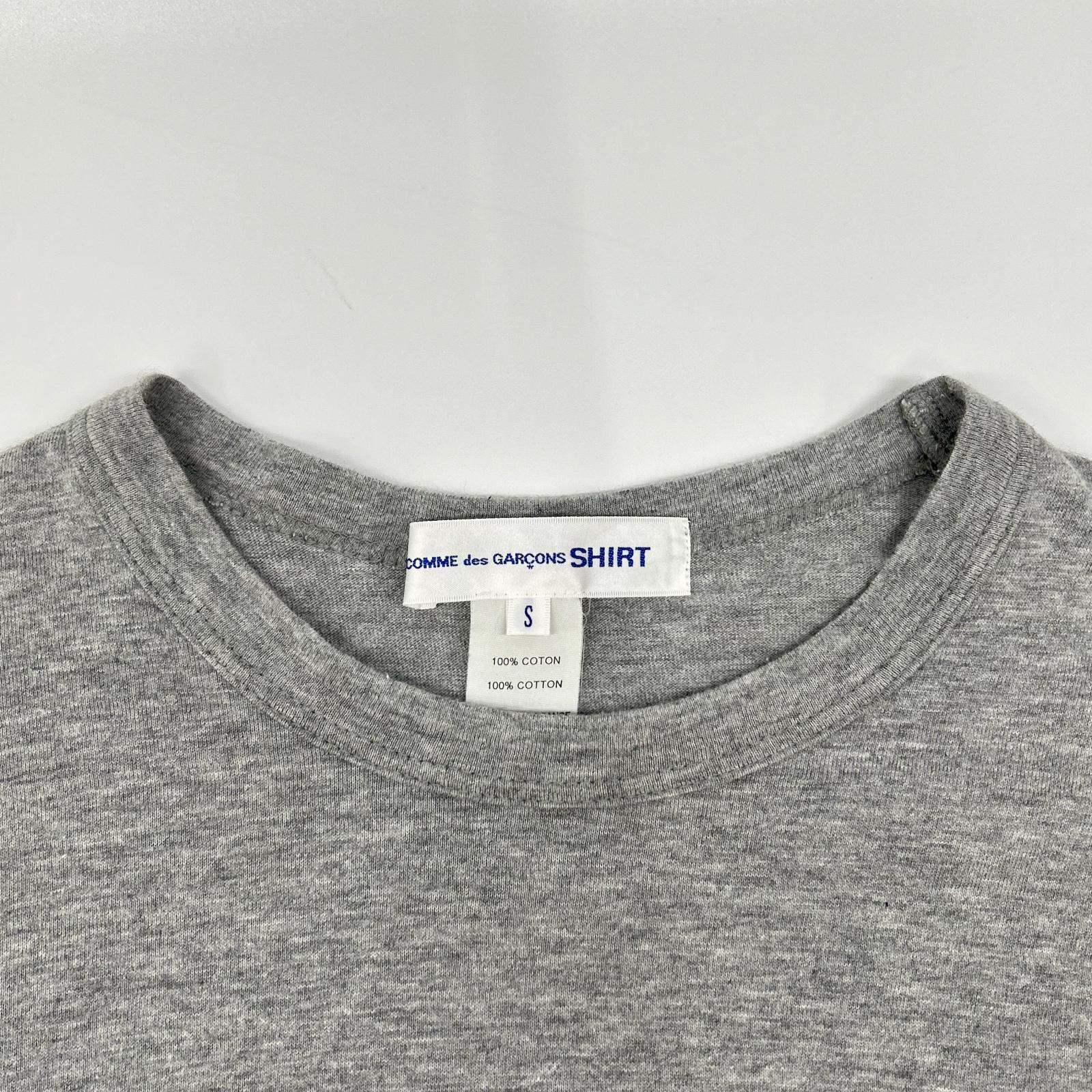 COMMEdesGARCONS SHIRT コムデギャルソンシャツ S20101 グレー フランス製 ストライプ 切り替えカットソー トップス