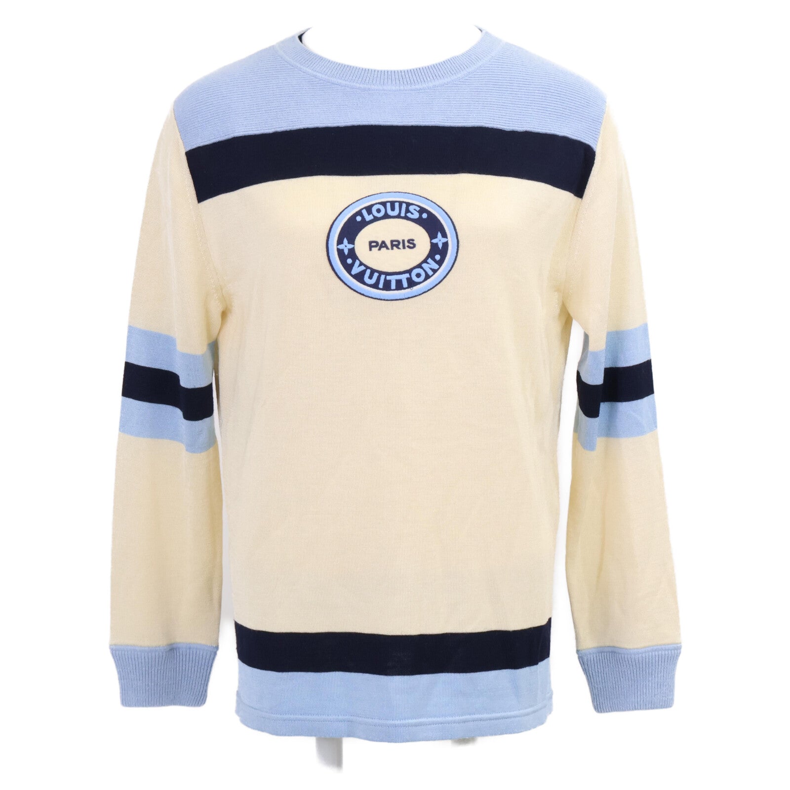 LOUIS VUITTON 路易威登 【国内正品/24SS】RW242WW LAG FRKL08 /1AFPN7 Basketball Knit Pullover 正面标志贴饰圆领针织衫/上衣