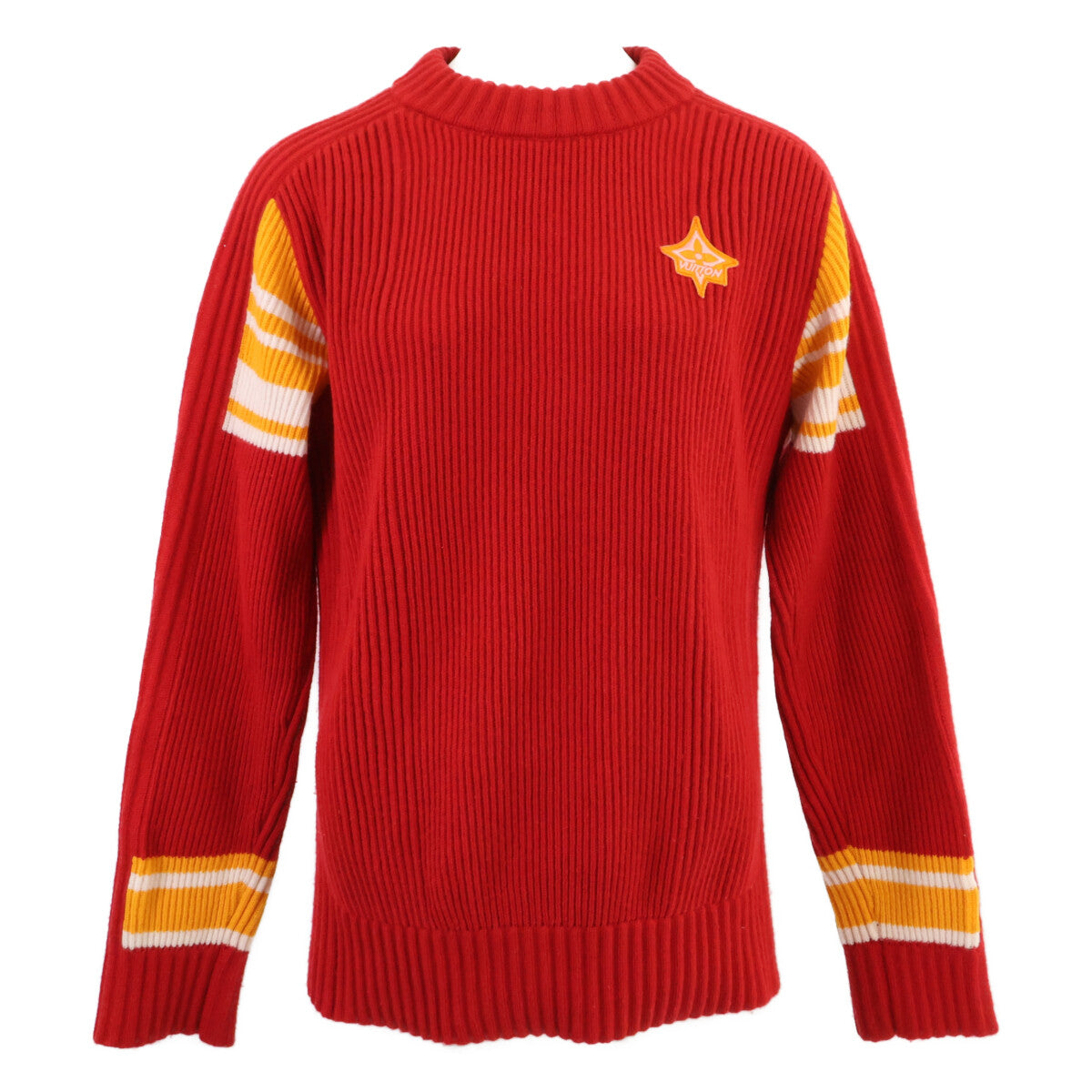 LOUIS VUITTON Louis Vuitton Domestic Authentic 23SS RW231W SP1 FOKL06 Cashmere x Nylon Logo Patch Ribbed Knit Pullover Top