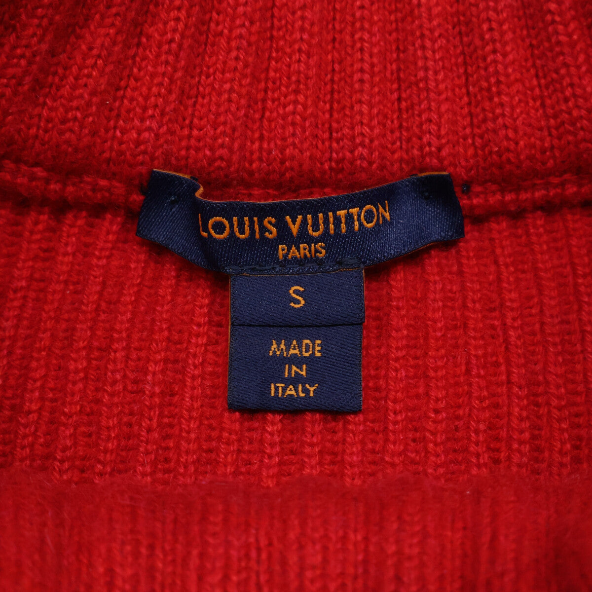 LOUIS VUITTON Louis Vuitton Domestic Authentic 23SS RW231W SP1 FOKL06 Cashmere x Nylon Logo Patch Ribbed Knit Pullover Top