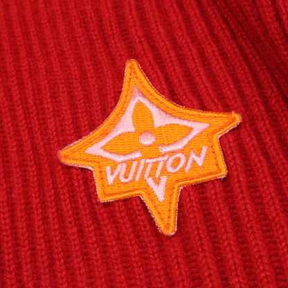 LOUIS VUITTON Louis Vuitton Domestic Authentic 23SS RW231W SP1 FOKL06 Cashmere x Nylon Logo Patch Ribbed Knit Pullover Top