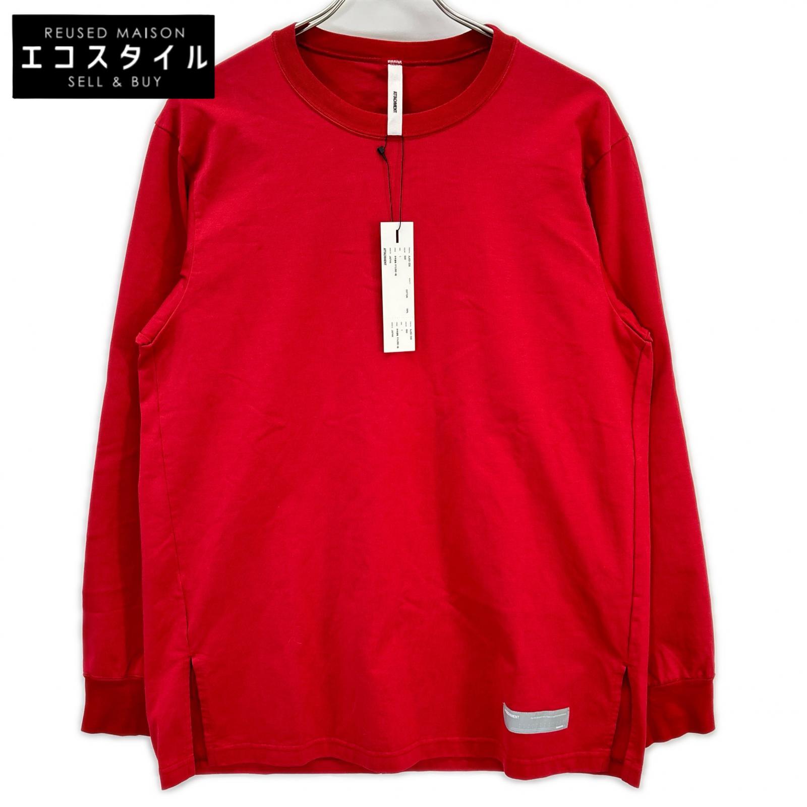 ATTACHMENT アタッチメント レッド ギザシルキー天竺 クルーネック トップス