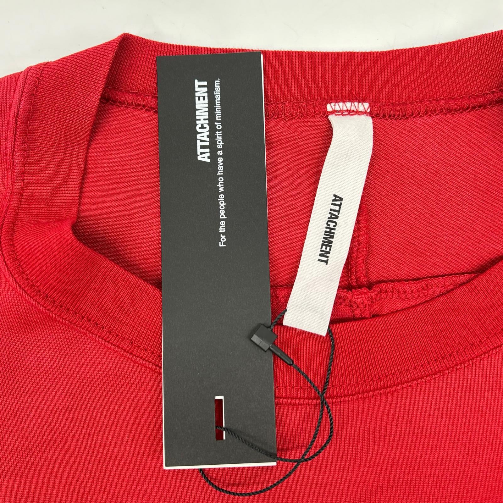 ATTACHMENT アタッチメント レッド ギザシルキー天竺 クルーネック トップス