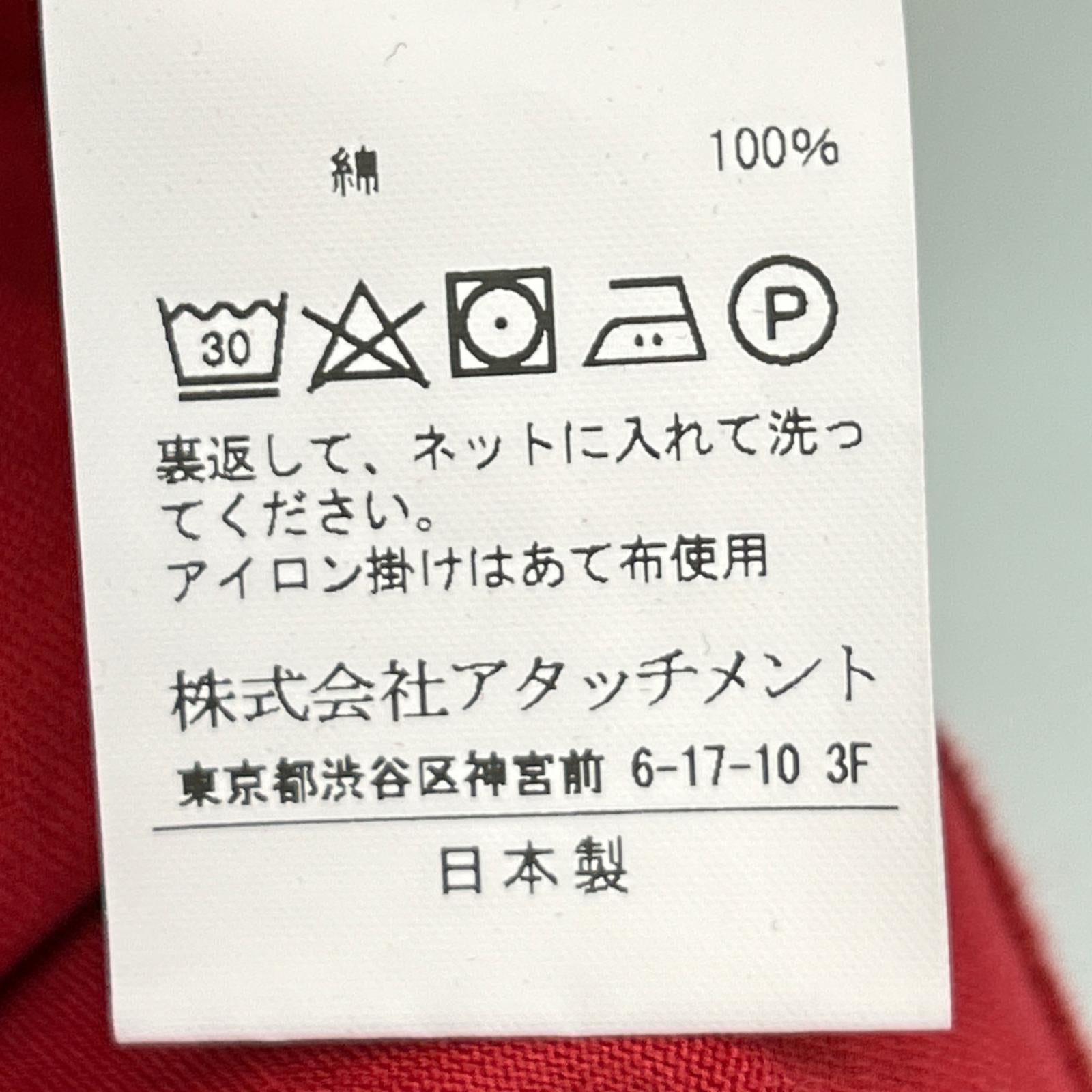 ATTACHMENT アタッチメント レッド ギザシルキー天竺 クルーネック トップス