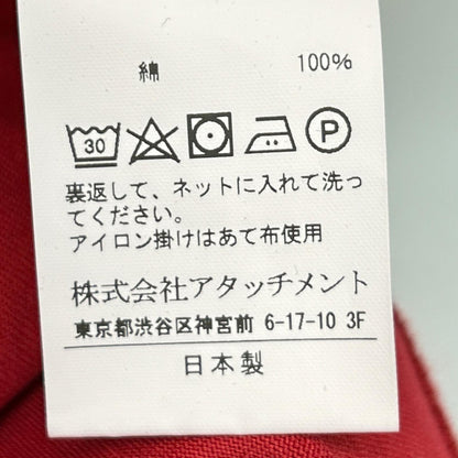 ATTACHMENT アタッチメント レッド ギザシルキー天竺 クルーネック トップス