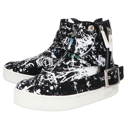 WHITE FLAGS White Flags [x haculla] Paint Design High-Top Sneakers Shoes 24.5 Men's