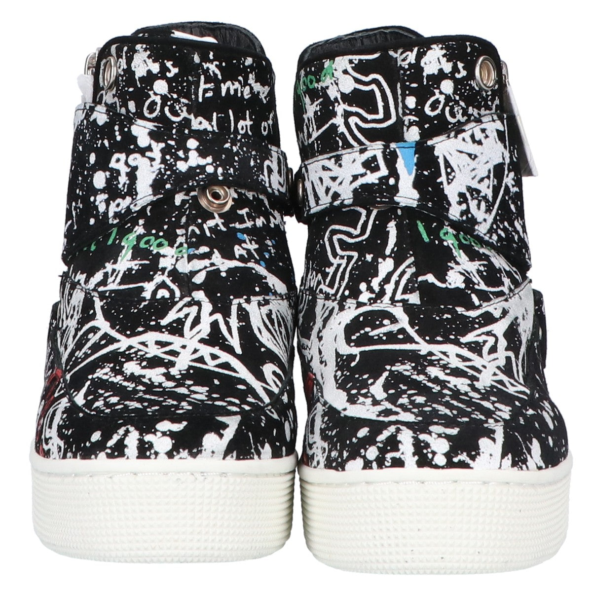 WHITE FLAGS White Flags [x haculla] Paint Design High-Top Sneakers Shoes 24.5 Men's