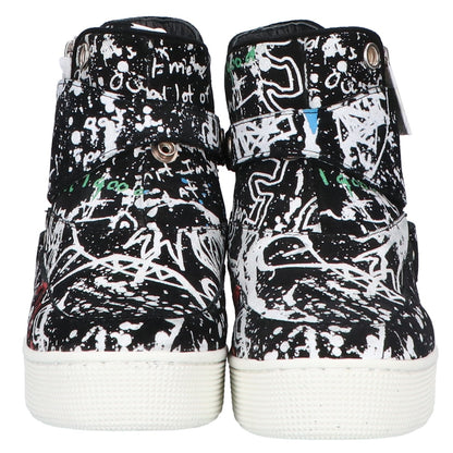 WHITE FLAGS White Flags [x haculla] Paint Design High-Top Sneakers Shoes 24.5 Men's