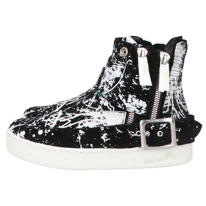 WHITE FLAGS White Flags [x haculla] Paint Design High-Top Sneakers Shoes 24.5 Men's