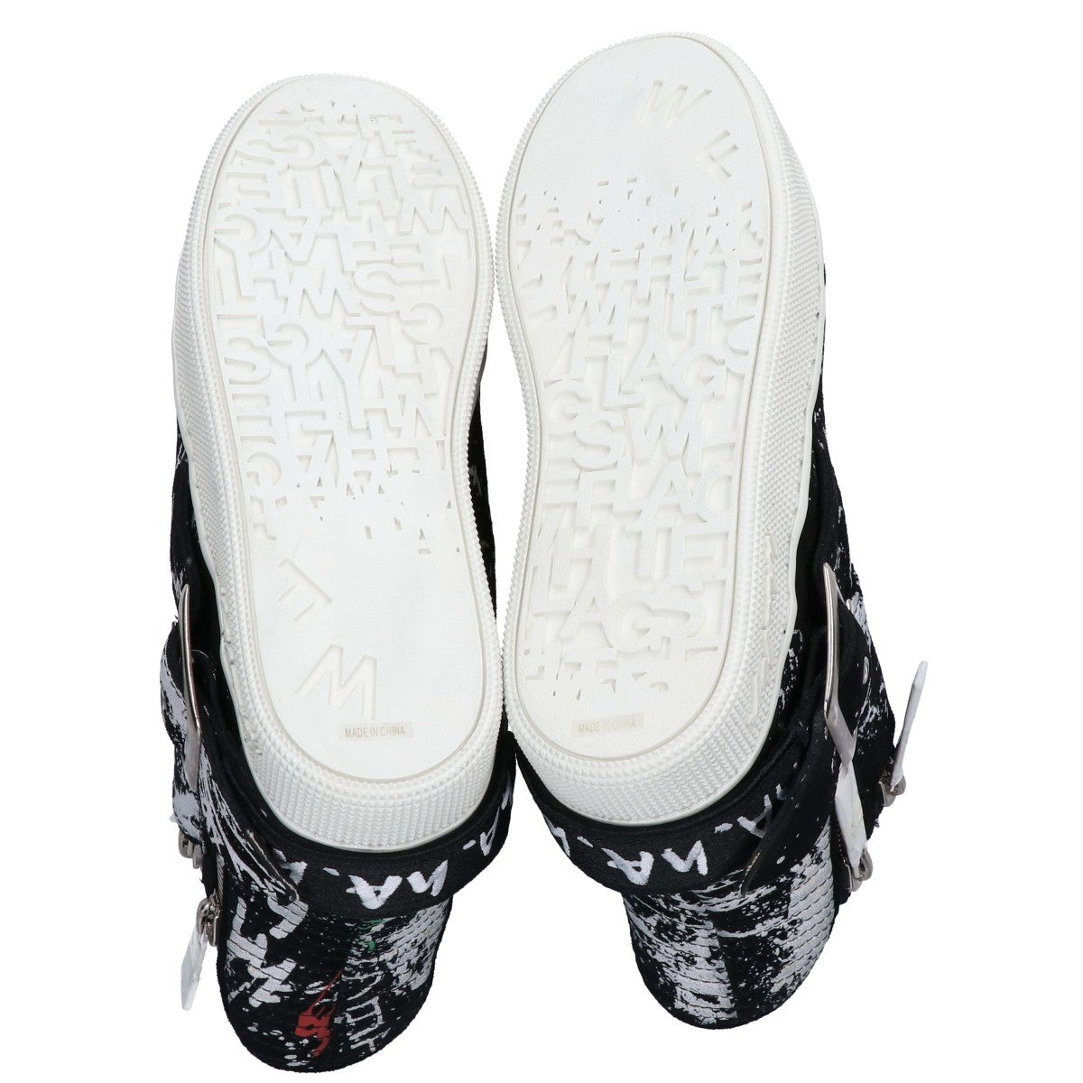 WHITE FLAGS White Flags [x haculla] Paint Design High-Top Sneakers Shoes 24.5 Men's