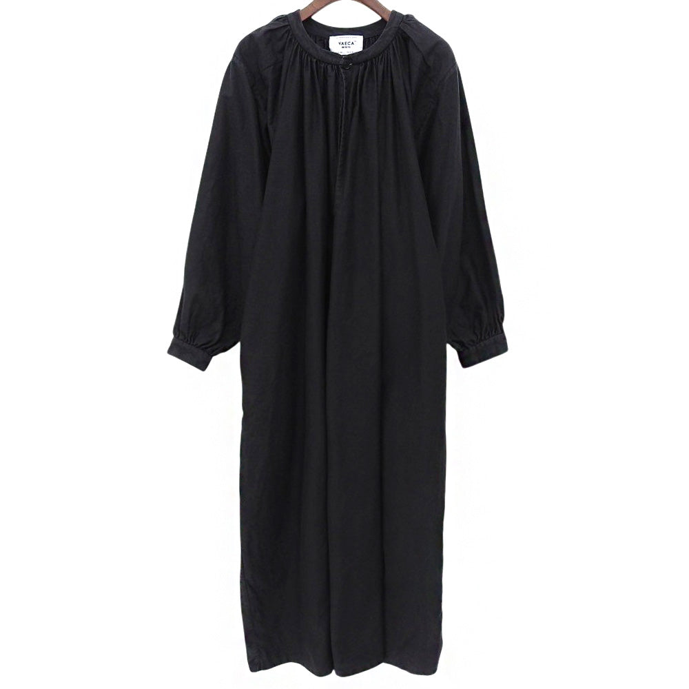 长袖褶皱连衣裙 女士棉麻黑色 M 98159 连衣裙 M 女士