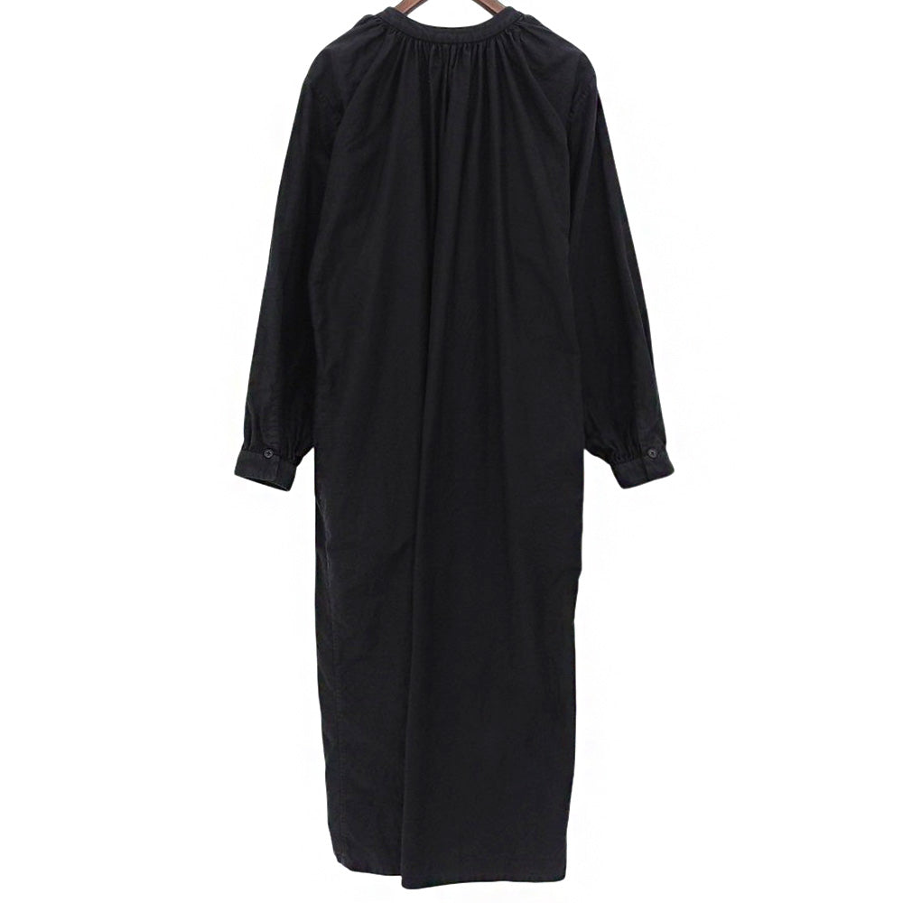 长袖褶皱连衣裙 女士棉麻黑色 M 98159 连衣裙 M 女士